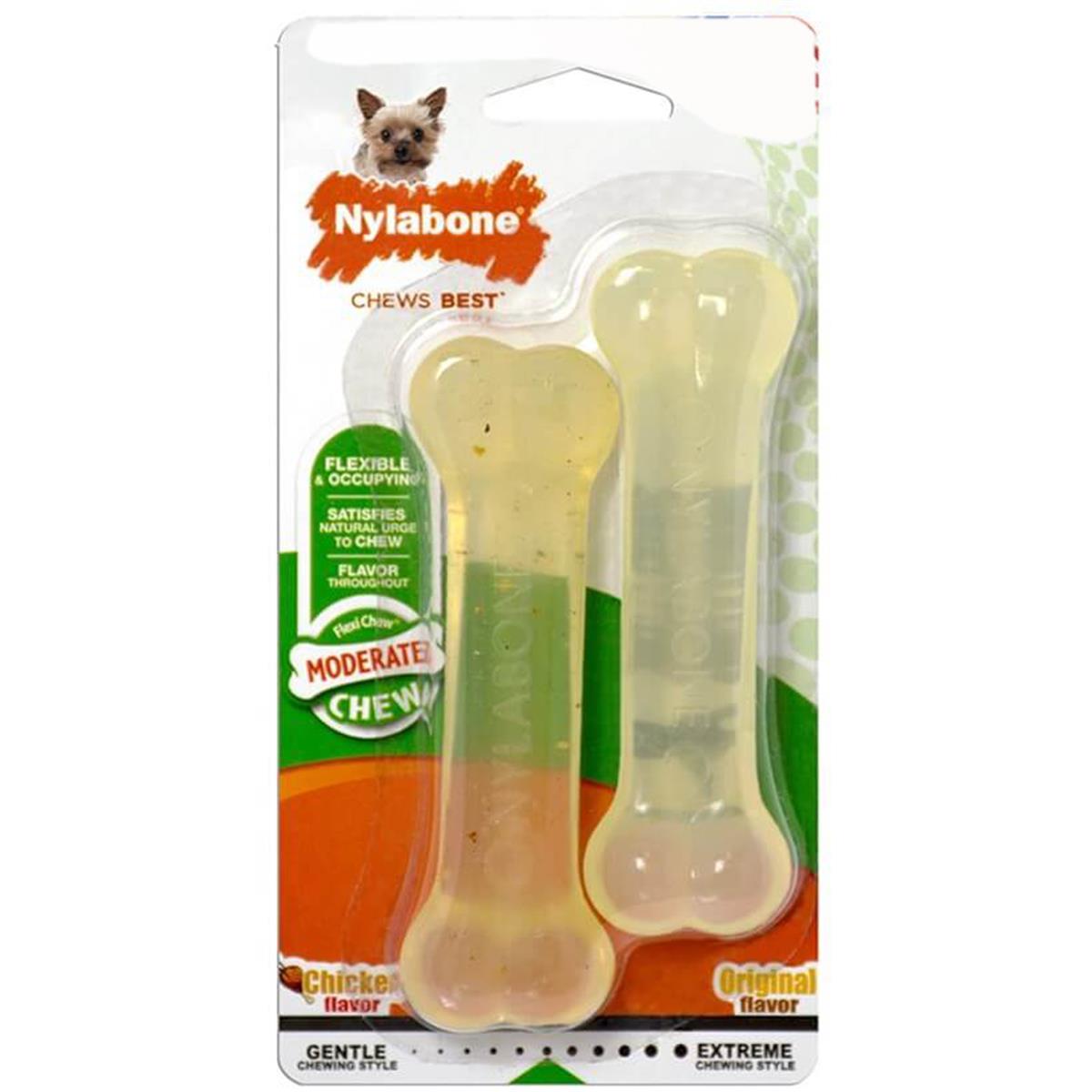 Nylabone Tavuk Aromalı Esnek Kauçuk Köpek Oyuncağı 9,5 cm (XS) 2 Adet
