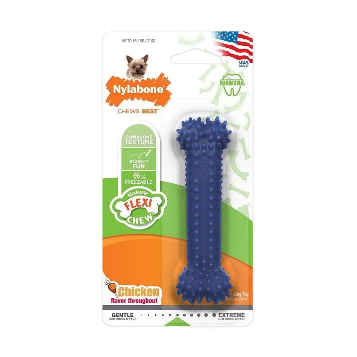 Nylabone Tavuk Aromalı Esnek Kauçuk Köpek Oyuncağı (XS)