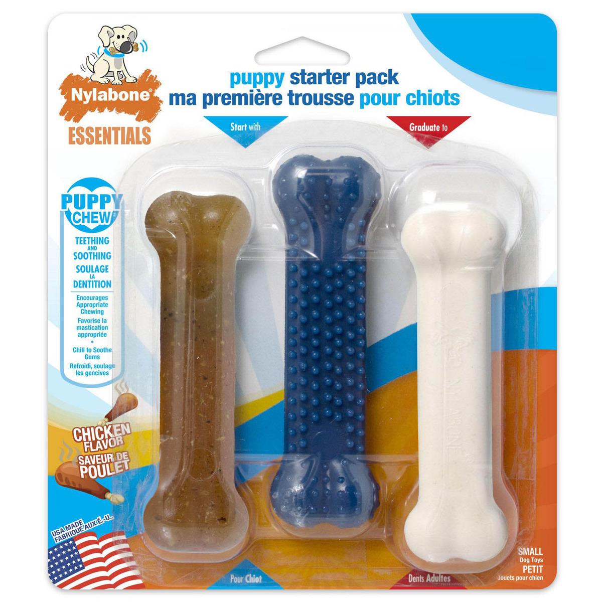 Nylabone Tavuk Aromalı Esnek Kauçuk Yavru Köpek Oyuncağı 11 cm (S) 3 Adet
