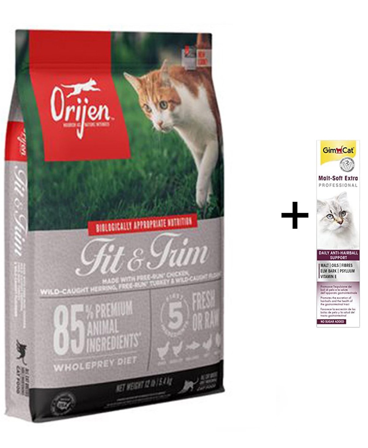 Orijen Fit-Trim Tahılsız Kilo Kontrolü İçin Diyet Kedi Maması 5,4 Kg  (Gimcat Malt Extra 100 g) | ZooPet