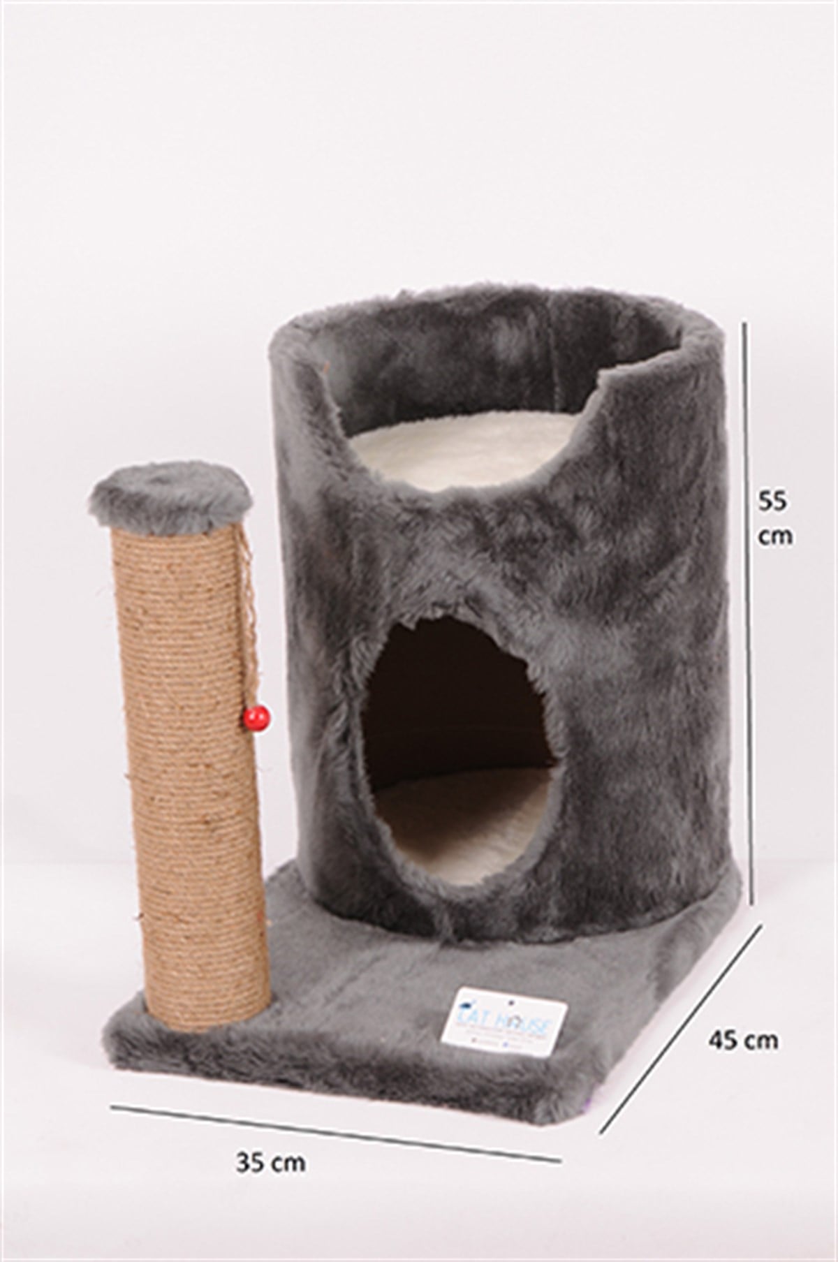Oval Yuvalı Tırmalama 47 cm Gri