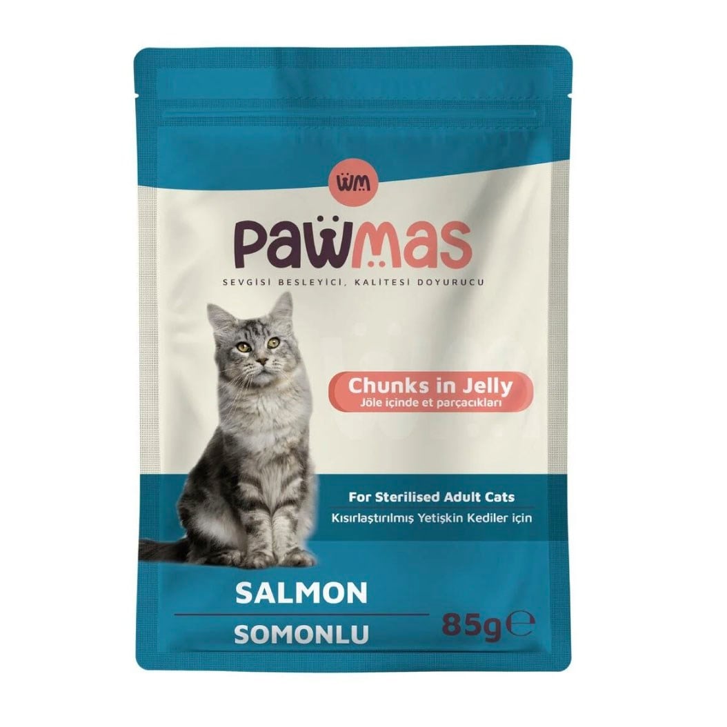 Pawmas Pouch Somonlu Kısırlaştırılmış Kedi Konservesi 85 gr