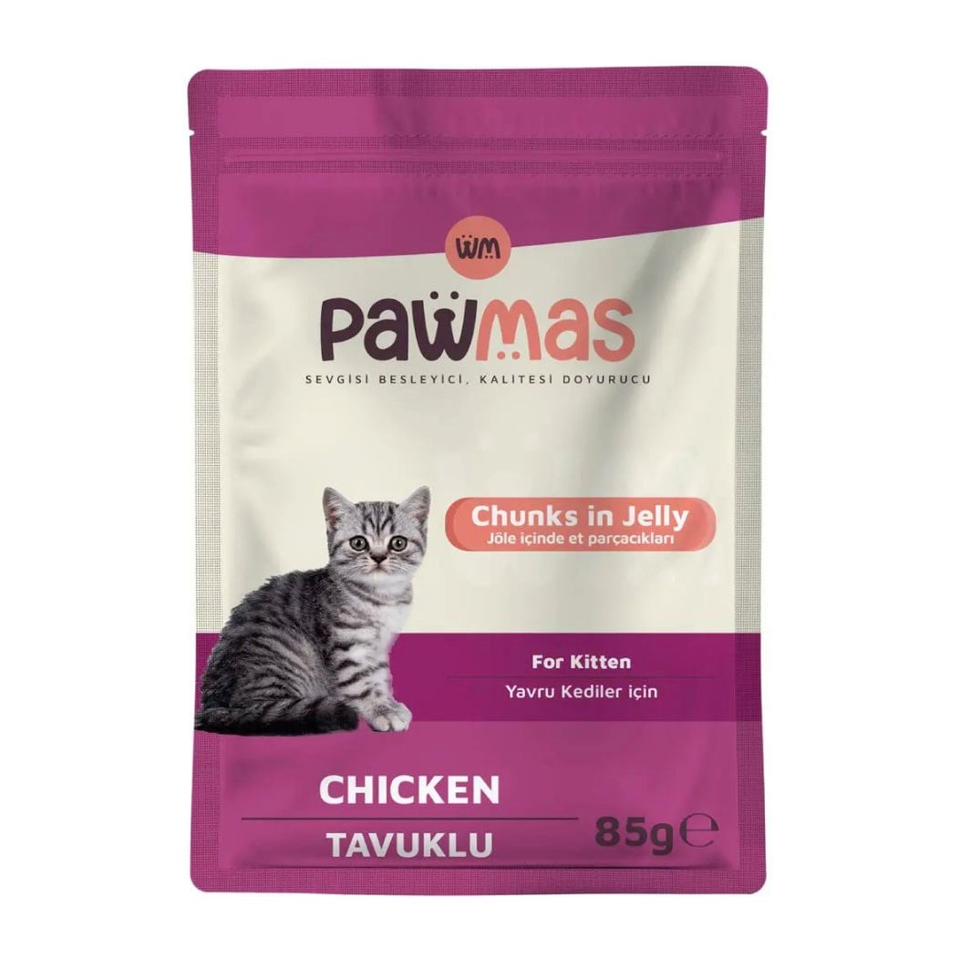 Pawmas Pouch Sos İçerisinde Tavuklu Yavru Kedi Konservesi 85 gr