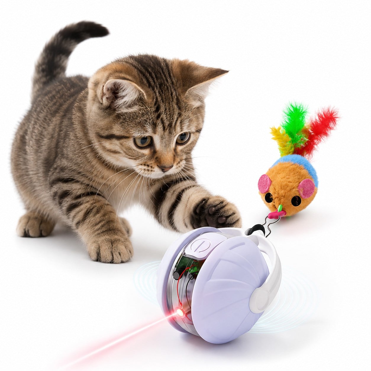 Pet Pretty Hareketli USB Şarjlı Lazerli Top Kedi Oyuncağı 4 cm