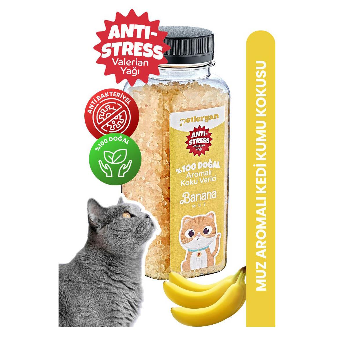 Petlergan Muz Valerian Yağı Esanslı Kedi Kumu Koku Giderici  300 Gr