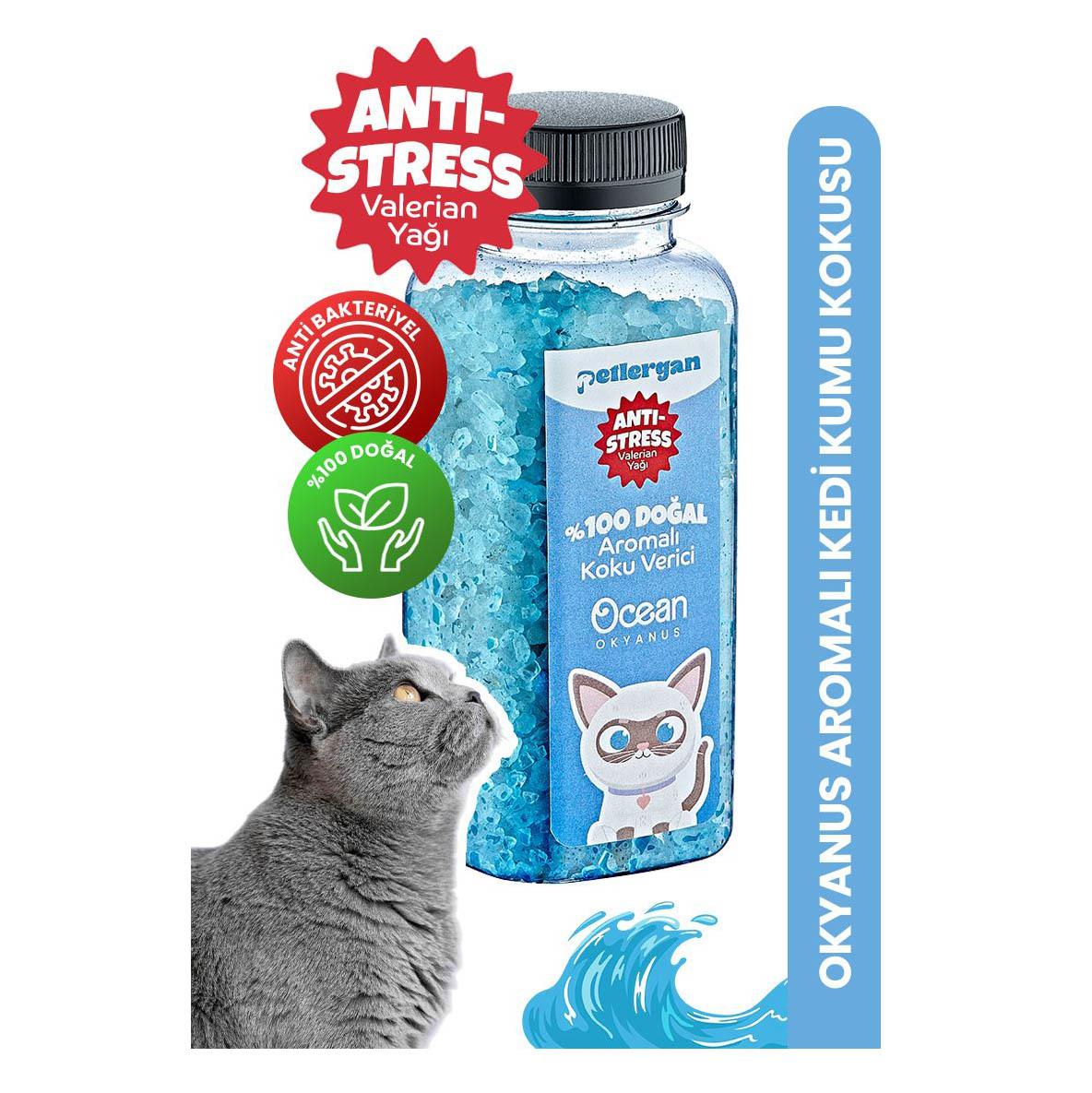 Petlergan Ocean Valerian Yağı Esanslı Kedi Kumu Koku Giderici  300 Gr
