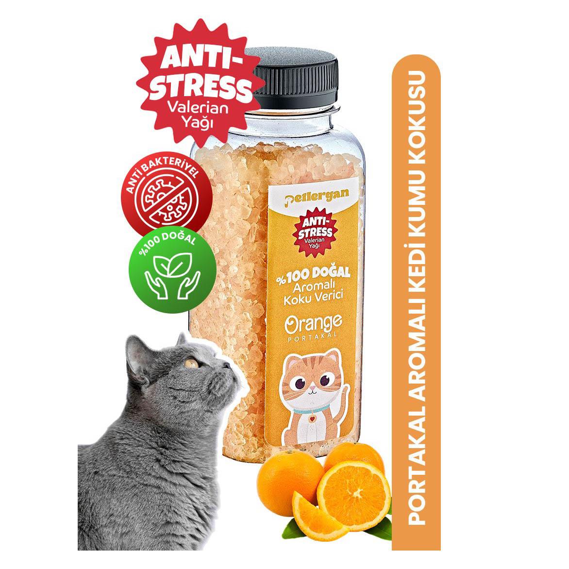 Petlergan Portakal Valerian Yağı Esanslı Kedi Kumu Koku Giderici  300 Gr