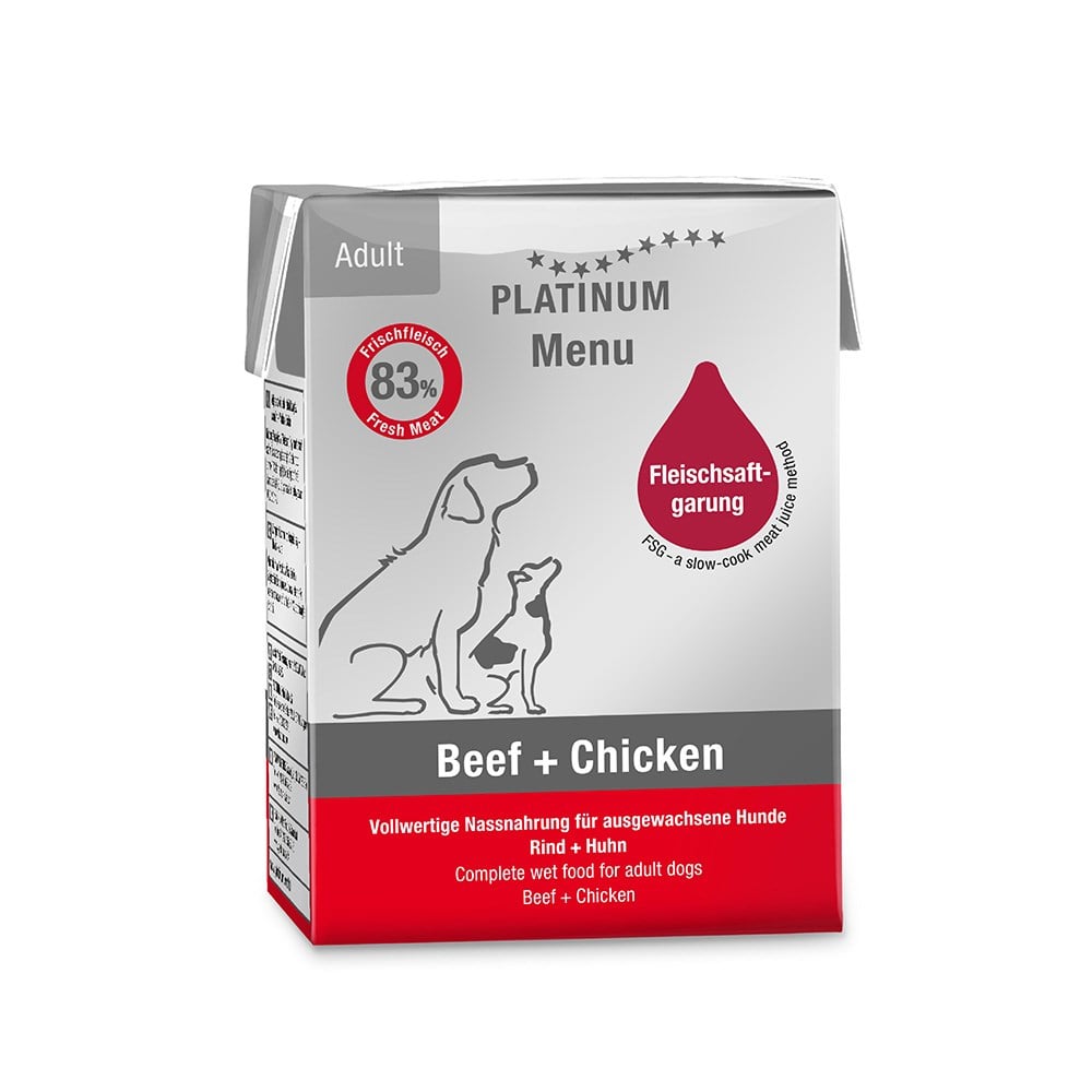 Platinum Sığır Etli ve Tavuklu Yaş Köpek Maması 185 Gr