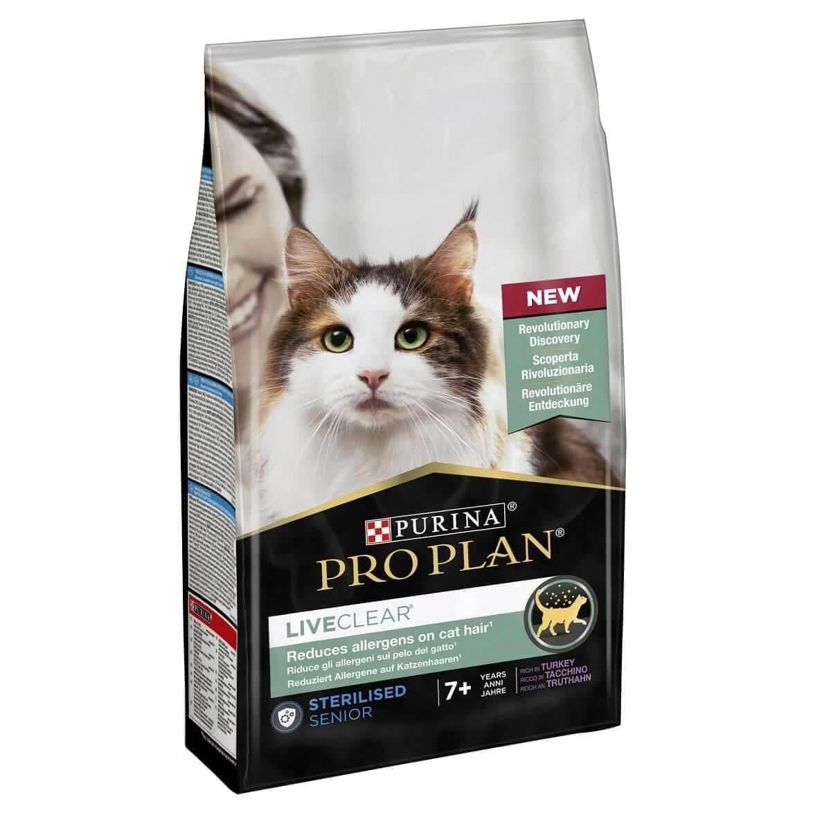 ProPlan Live Clear Alerjen Azaltan Hindili Kısırlaştırılmış Yaşlı Kedi Maması 1,4 Kg 