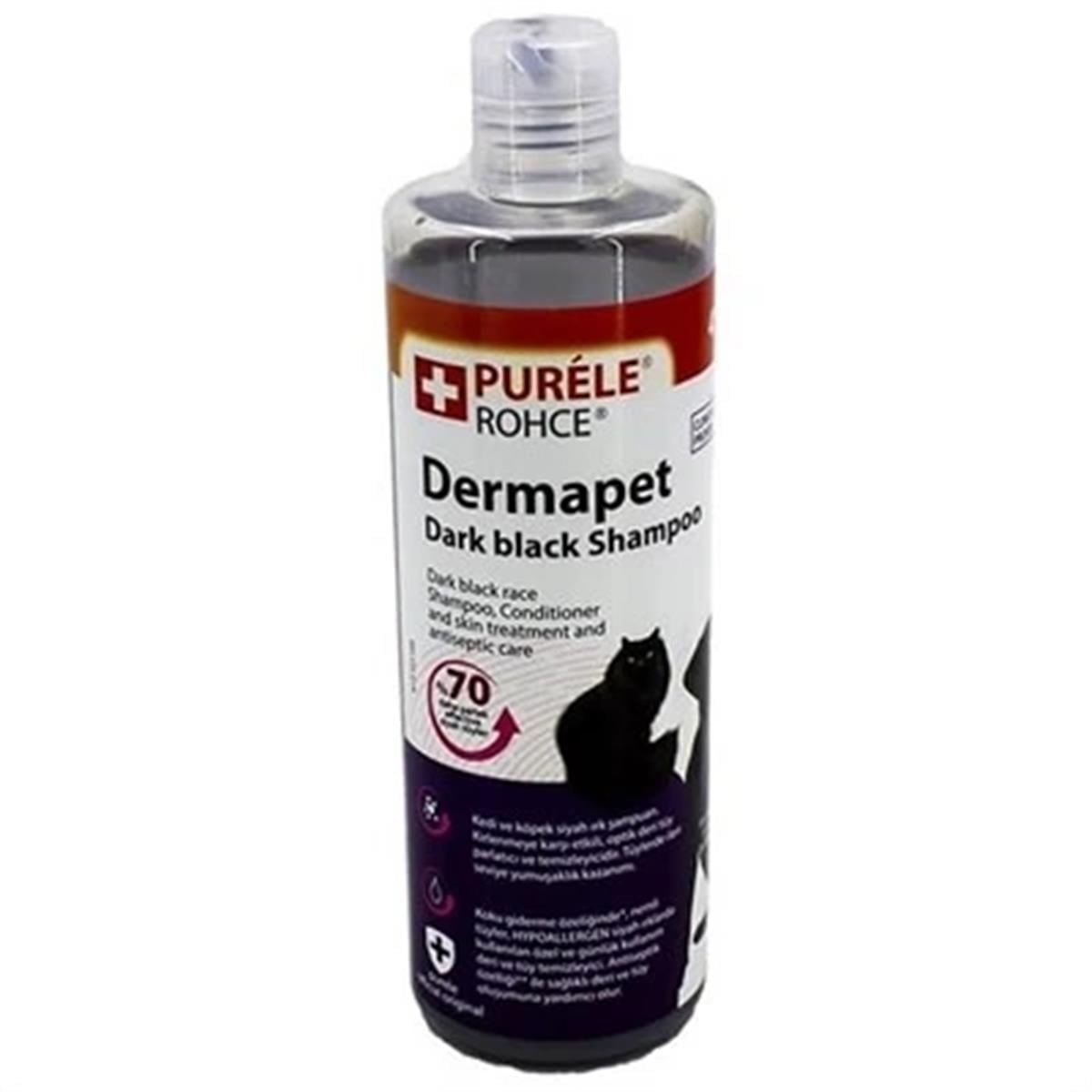 Purele Dermapet Black Dark Siyah Ve Koyu Tüylü Kedi ve Köpek Şampuanı 450 ml