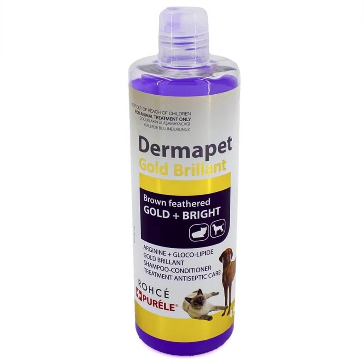 Purele Dermapet Gold Sarı Ve Kahve Tüylü Kedi ve Köpek Şampuanı 450 ml