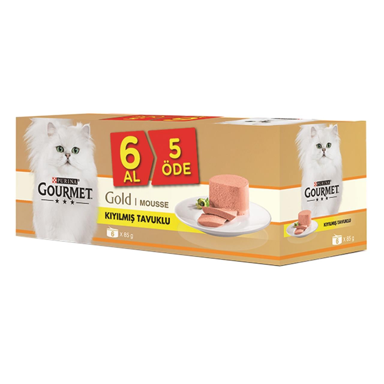 Purina Gourmet Gold Kıyılmış Tavuk Etli Kedi Konservesi  85 gr (6 Al 5 Öde)