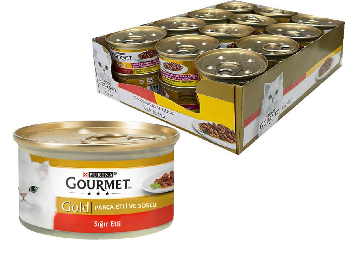 Purina Gourmet Gold Sığır Etli Kedi Konservesi  85 gr (24 Adet)
