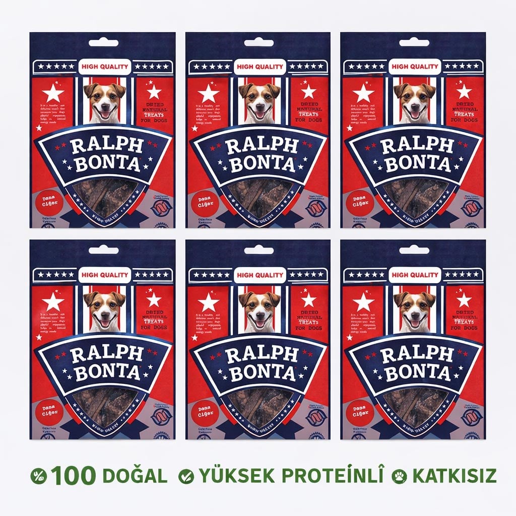 Ralph Bonta Kurutulmuş Dana Ciğer Köpek Ödülü 100 Gr (6 Adet)