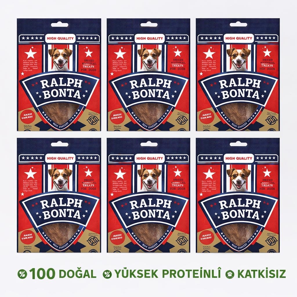 Ralph Bonta Kurutulmuş Dana Ense Sinir Köpek Ödülü 100 Gr (6 Adet)