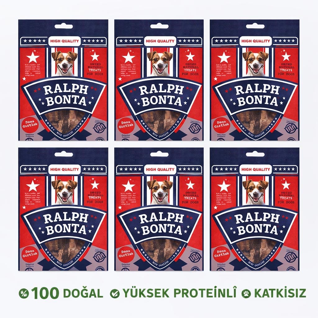 Ralph Bonta Kurutulmuş Dana Gırtlak Köpek Ödülü 100 Gr (6 Adet)