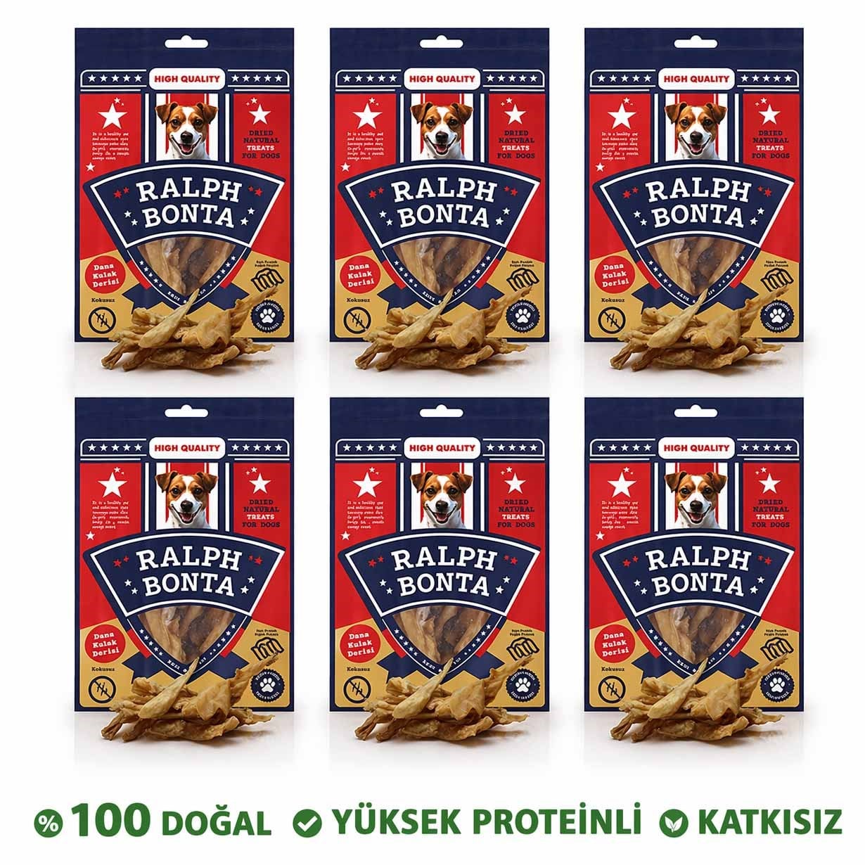 Ralph Bonta Kurutulmuş Kuzu Kelle Derisi Köpek Ödülü 100 Gr (6 adet)
