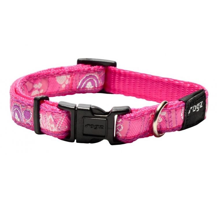 Rogz Fancy Pati Desenli Köpek Boyun Tasması (L) Pembe 34 - 56 cm