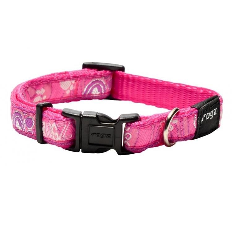 Rogz Fancy Pati Desenli Köpek Boyun Tasması (XL) Pembe 43 - 70 cm