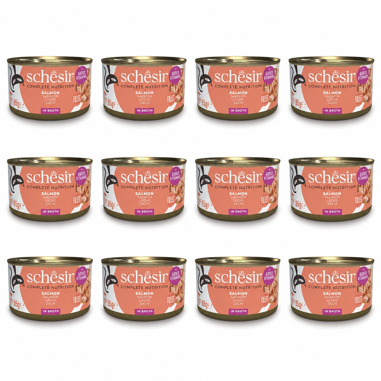 Schesir Fileto Somonlu Yetişkin Kedi Konservesi 85 g (12 Adet)