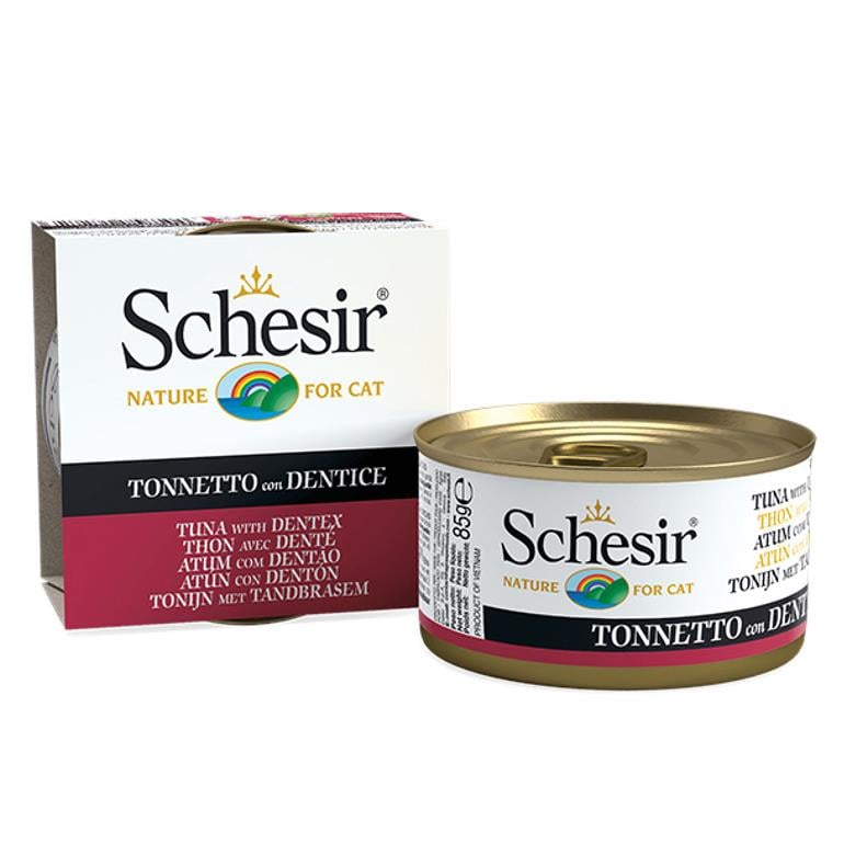 Schesir Nature Cat Jöleli Ton Balıklı Ve Sinarit Balıklı Yetişkin Kedi Konservesi 85 g