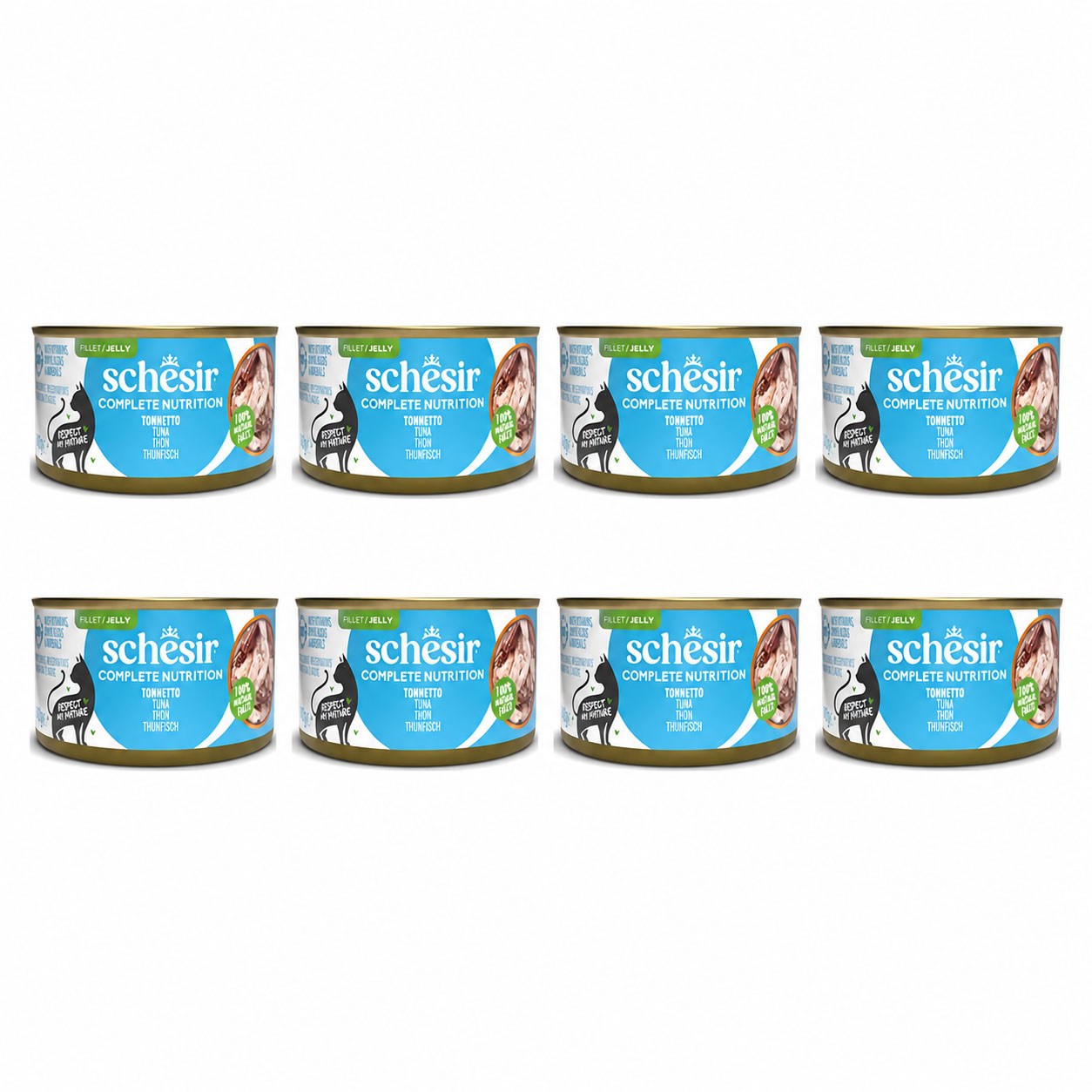 Schesir Ton Balıklı Jöle İçinde Yetişkin Kedi Konservesi 140 g (8 Adet)