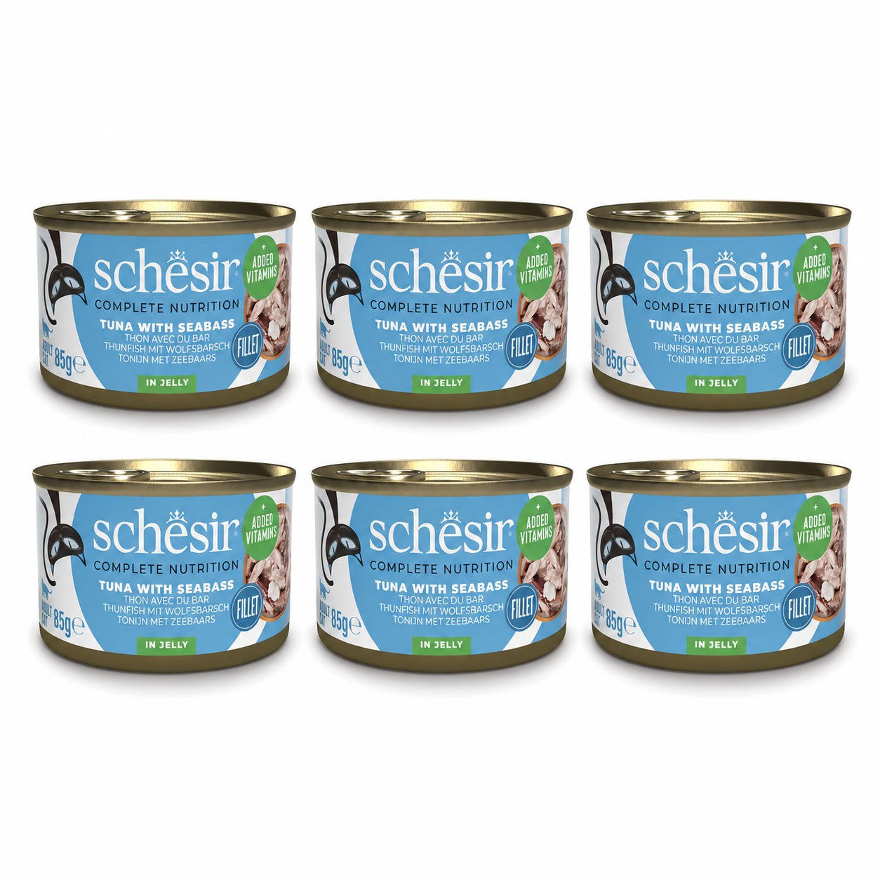 Schesir Ton Balıklı Ve Levrekli Yetişkin Kedi Konservesi 70 g (6 Adet)