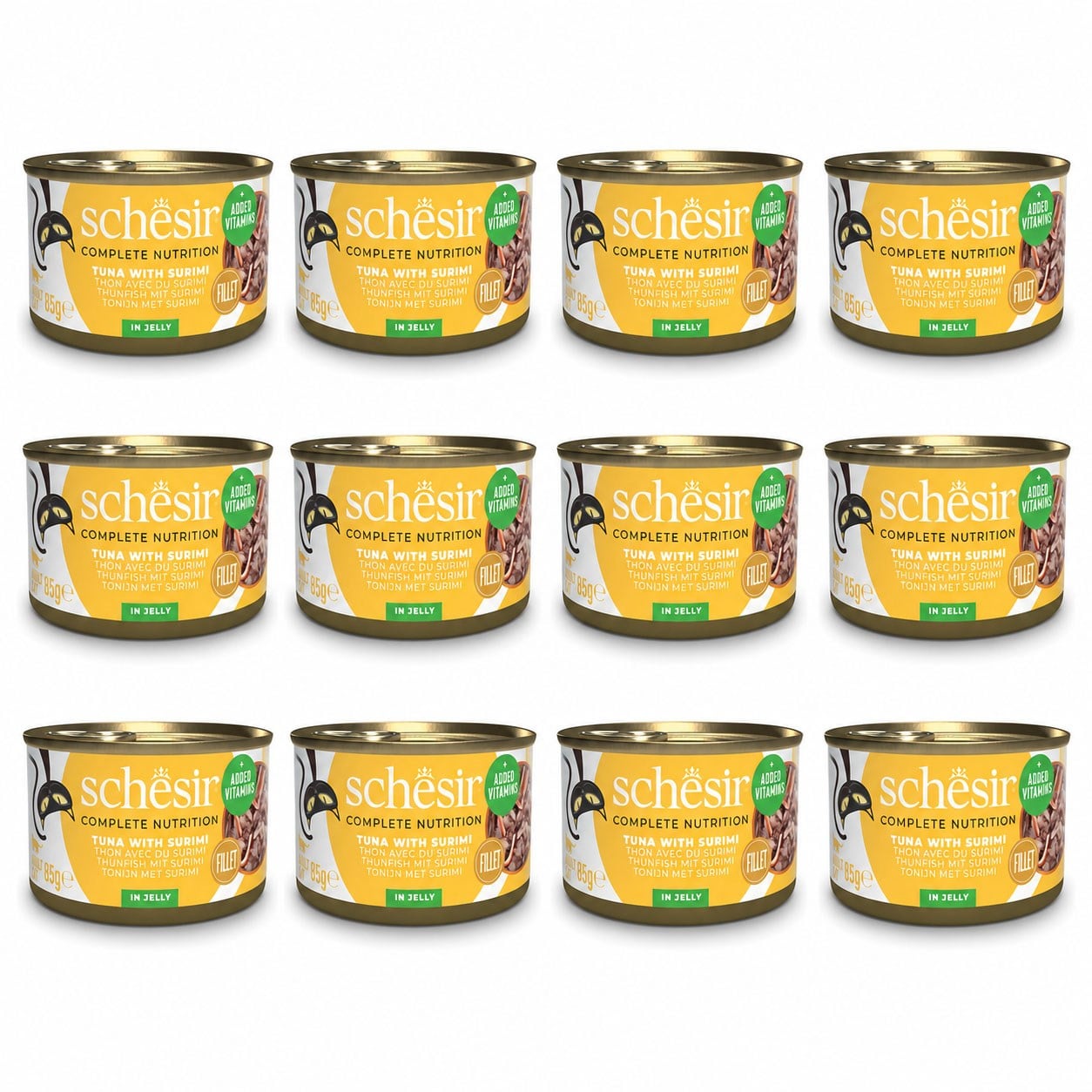 Schesir Ton Balıklı ve Yengeçli Yetişkin Kedi Konservesi 70 g (12 Adet)