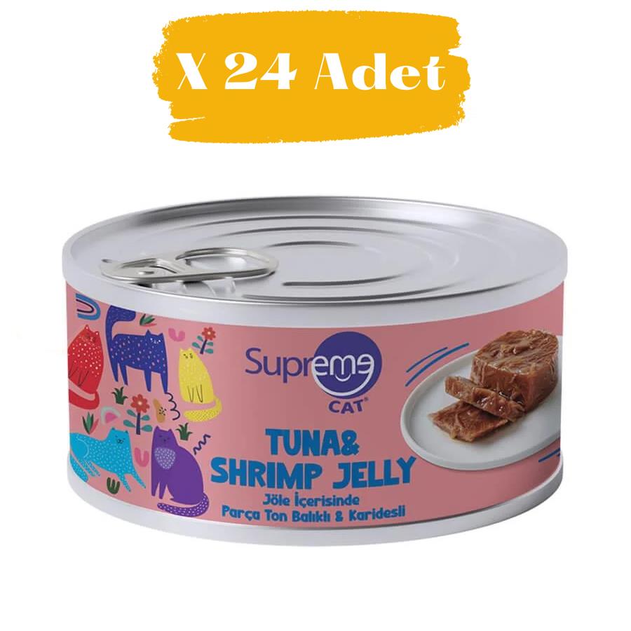Supreme Cat Jöleli Ton Balıklı Ve Karidesli Kedi Konservesi 85 gr (24 Adet)