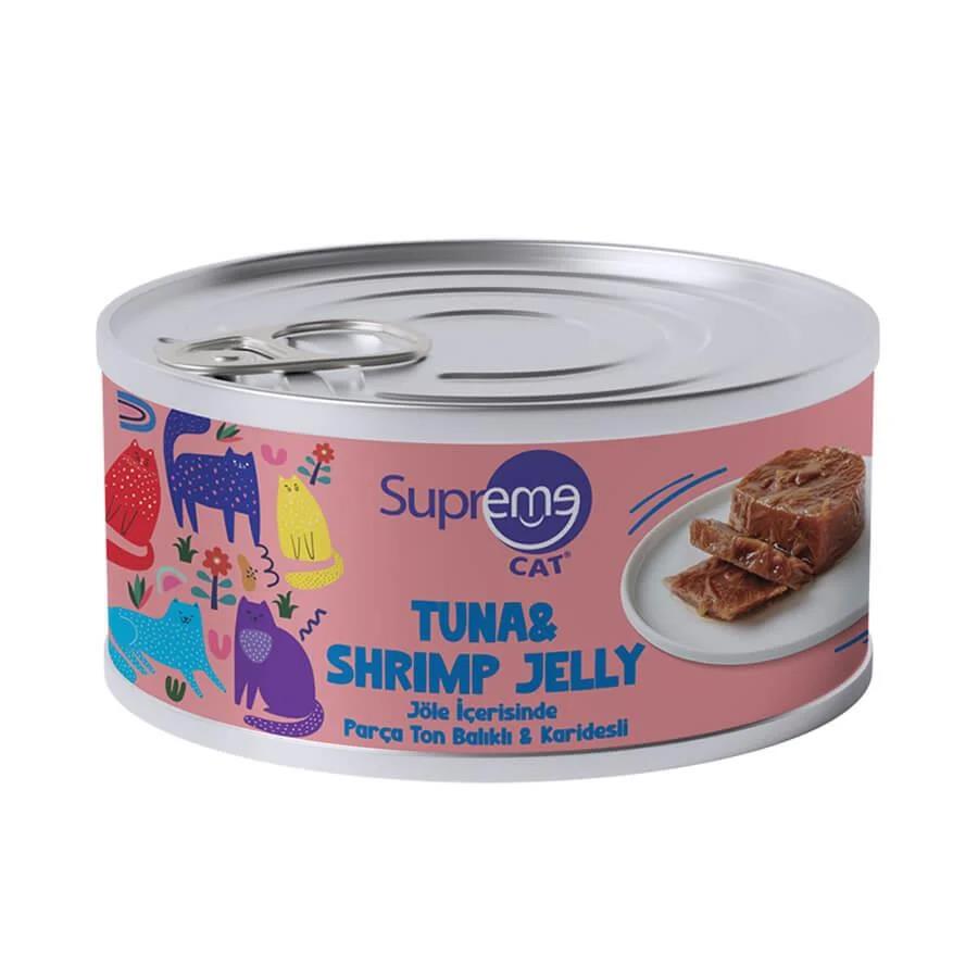 Supreme Cat Jöleli Ton Balıklı Ve Karidesli Kedi Konservesi 85 gr