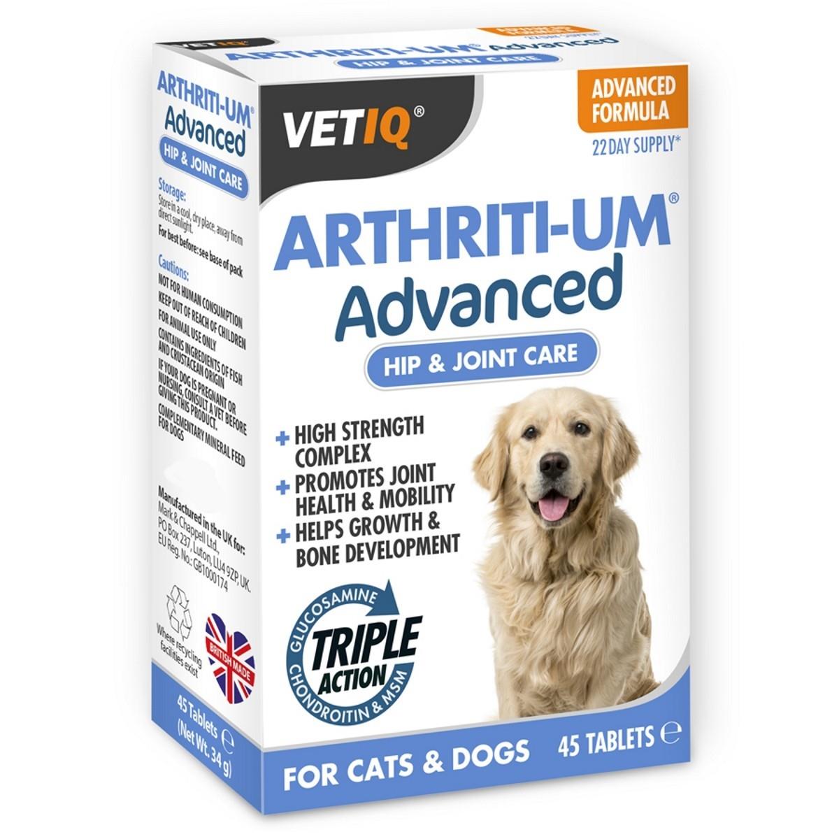 VetIQ Arthriti-um Advanced Glukozamin Kedi Ve Köpek Vitamin Tableti  45 Adet
