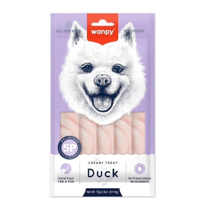 Wanpy Creamy Ördekli Krema Köpek Ödülü 70 g (5 x 14 g)