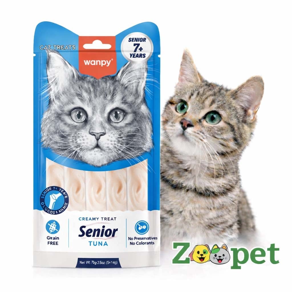 Wanpy Creamy Senior Ton Balıklı Krema Yaşlı Kedi Ödülü 5 Adet