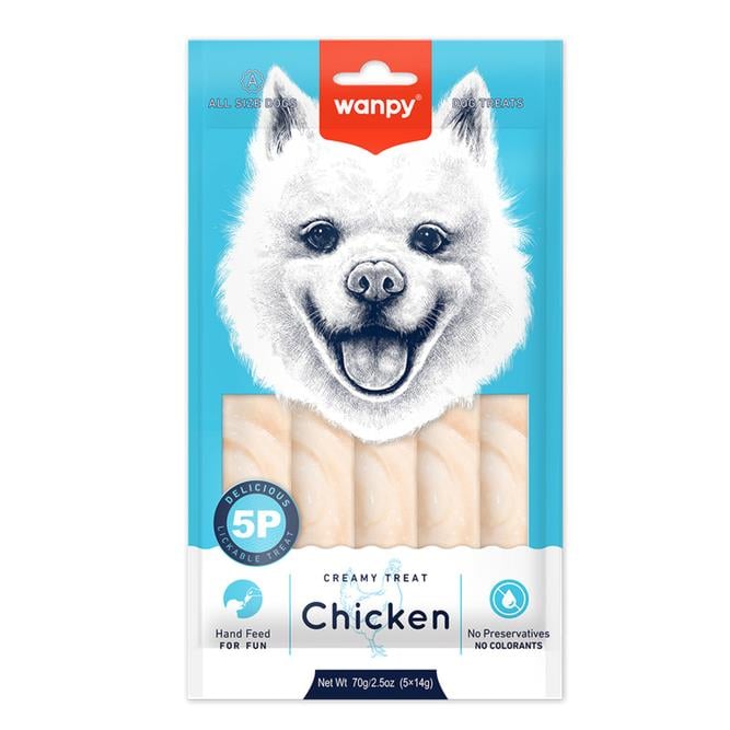 Wanpy Creamy Tavuklu Krema Köpek Ödülü 70 g (5 x 14 g)