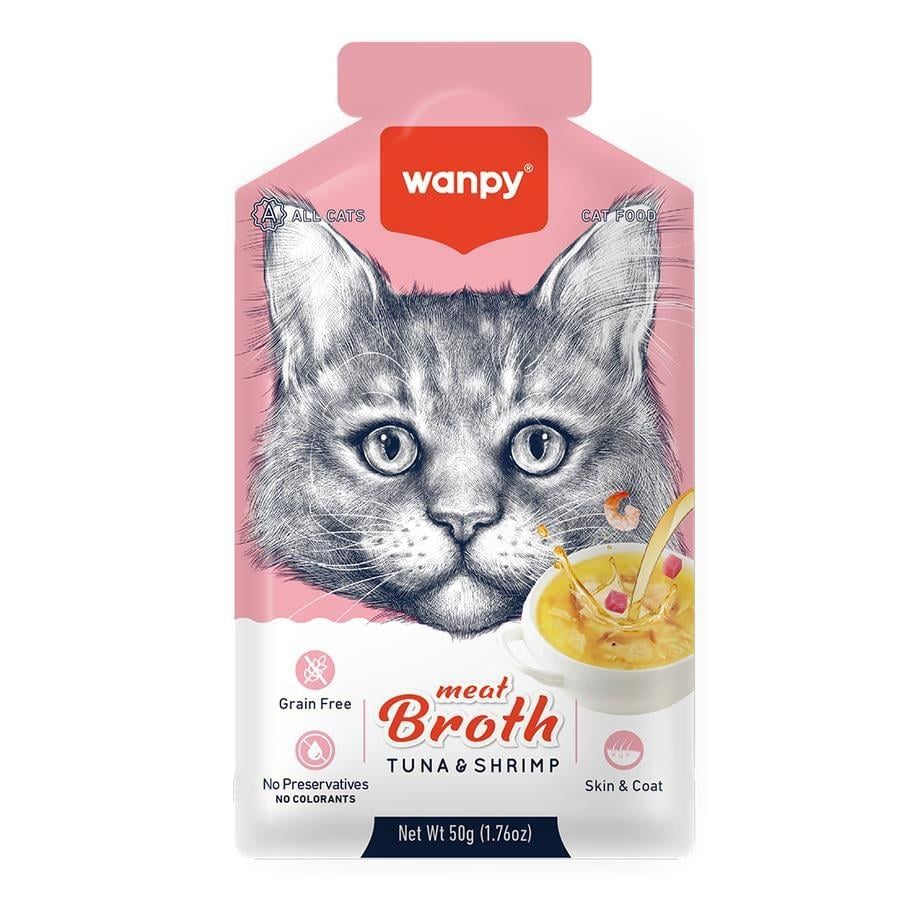 Wanpy Karidesli Ton Balığı Eti Çorbası Kedi Maması 50 g