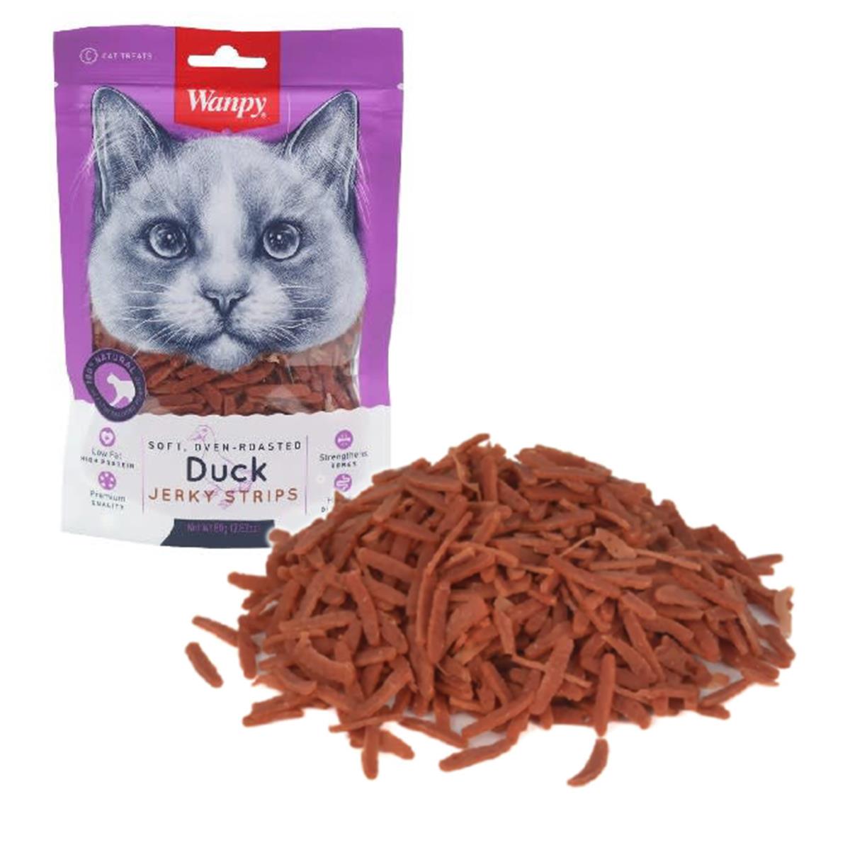 Wanpy Yumuşak Ördek Şeritleri Kedi Ödül Maması 80 g