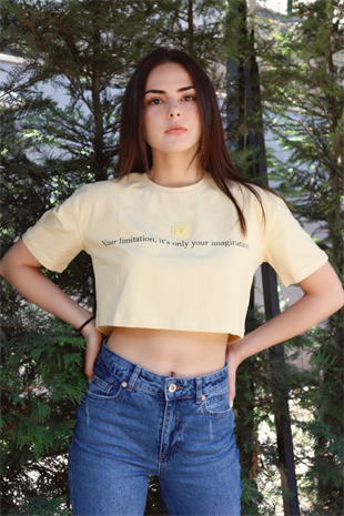 T-shirtLaGrâceSarı Crop T-shirt