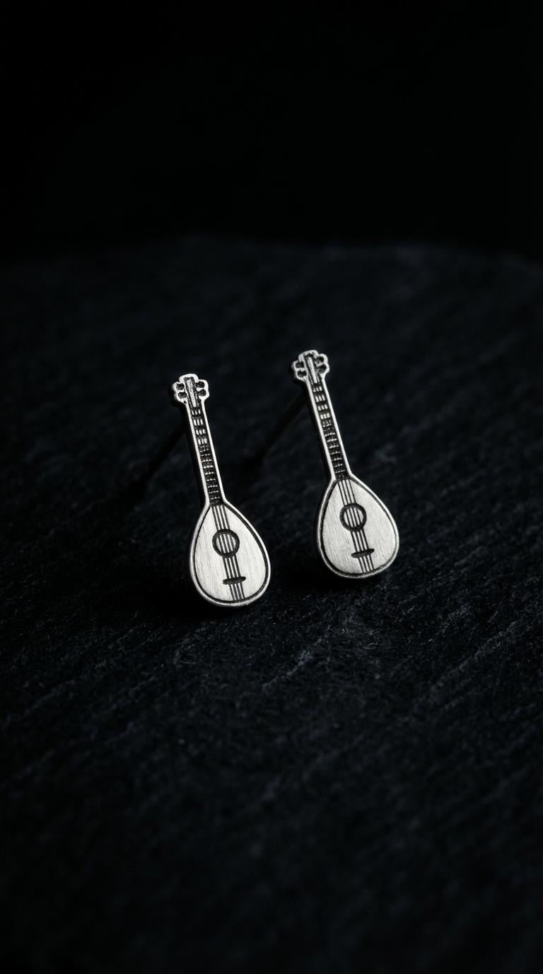 Bağlama Gümüş Küpe