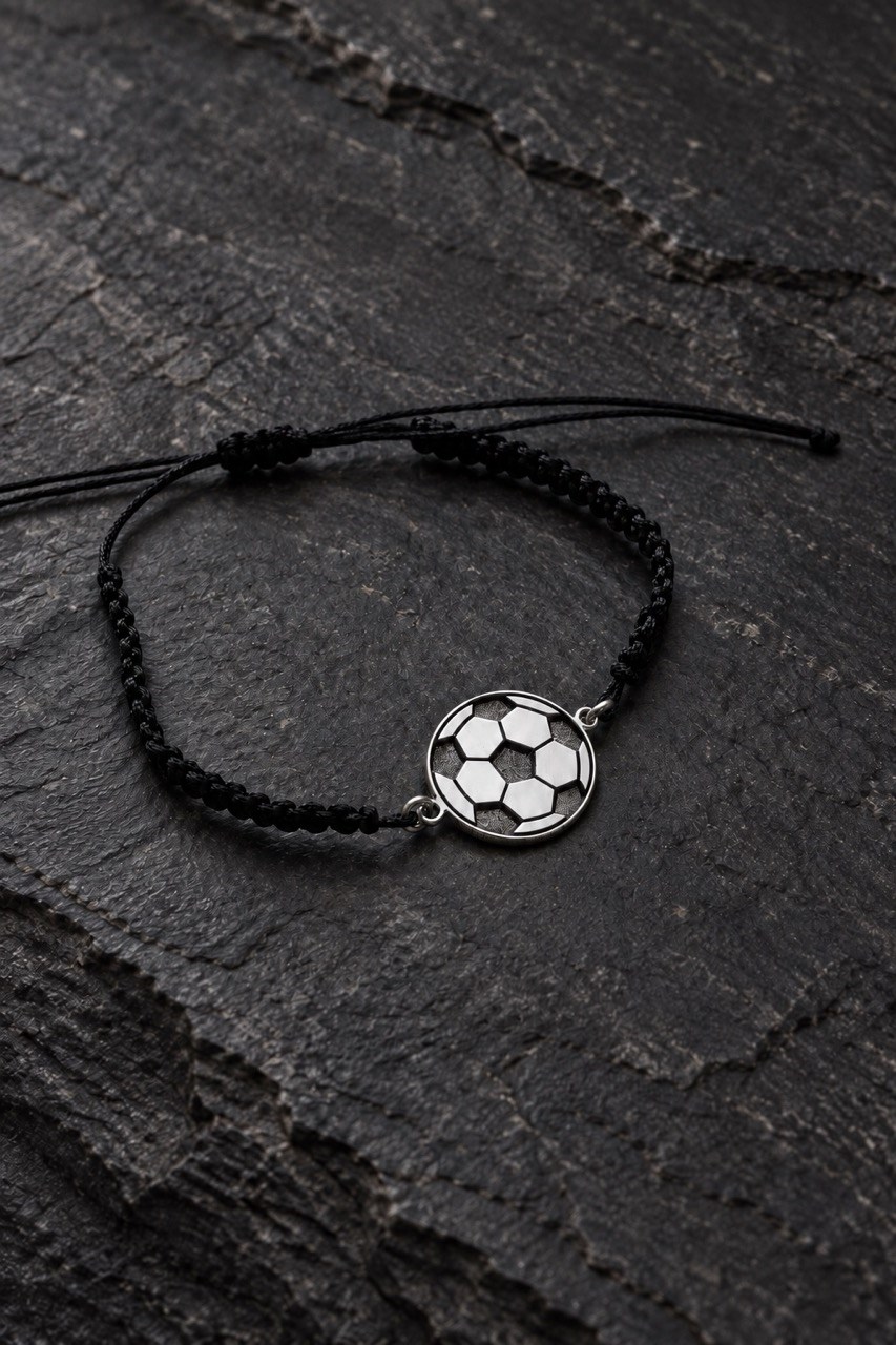 Futbol Topu Gümüş Bileklik