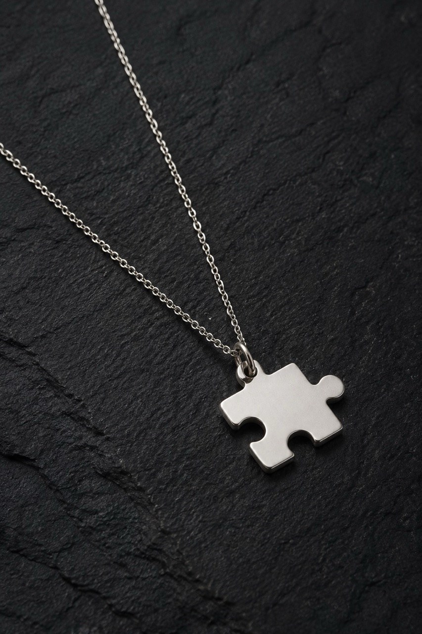 Puzzel Gümüş Kolye