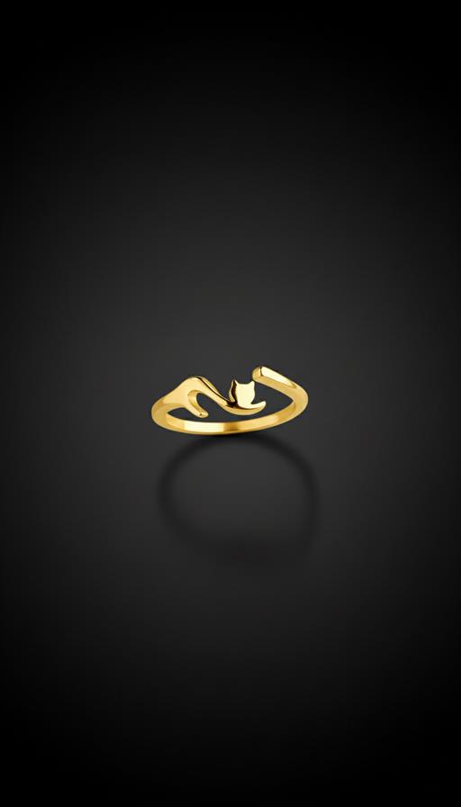 Ayarlı Kedi Yüzük (Gold)