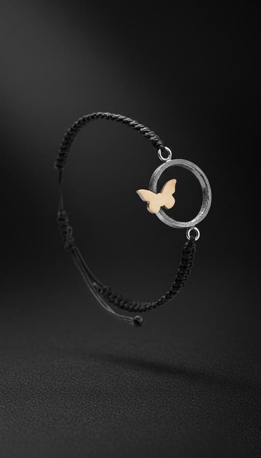 Kelebek Oksitli Çember Gümüş Bileklik