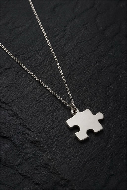 Puzzel Gümüş Kolye