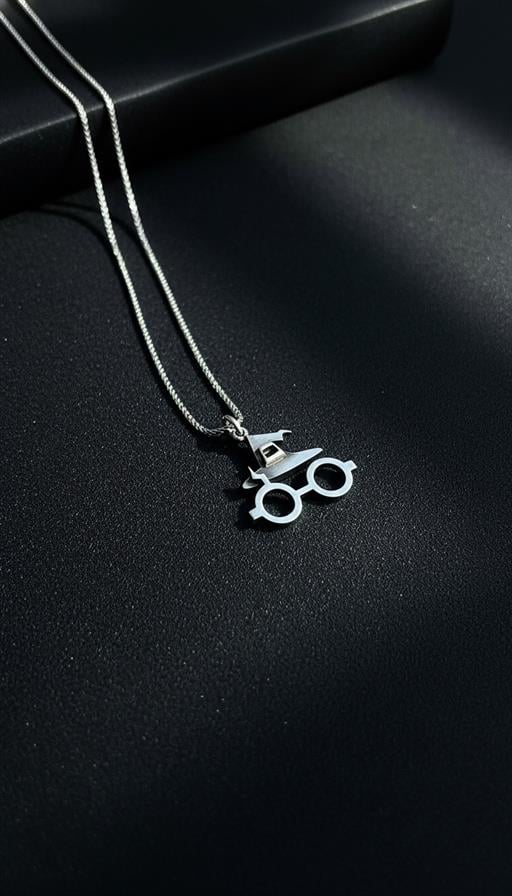 Şapka ve Gözlük Gümüş Kolye