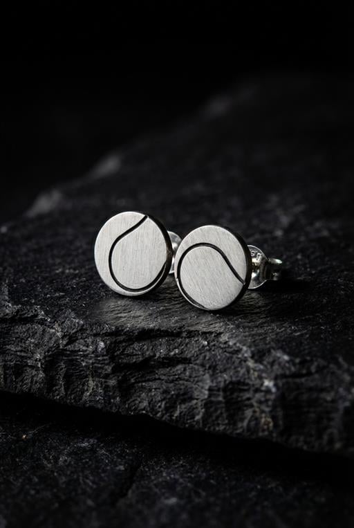 Tenis Topu Gümüş Küpe