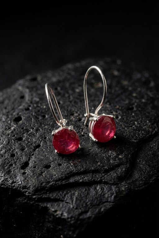 YakutTaşlı Gümüş Küpe