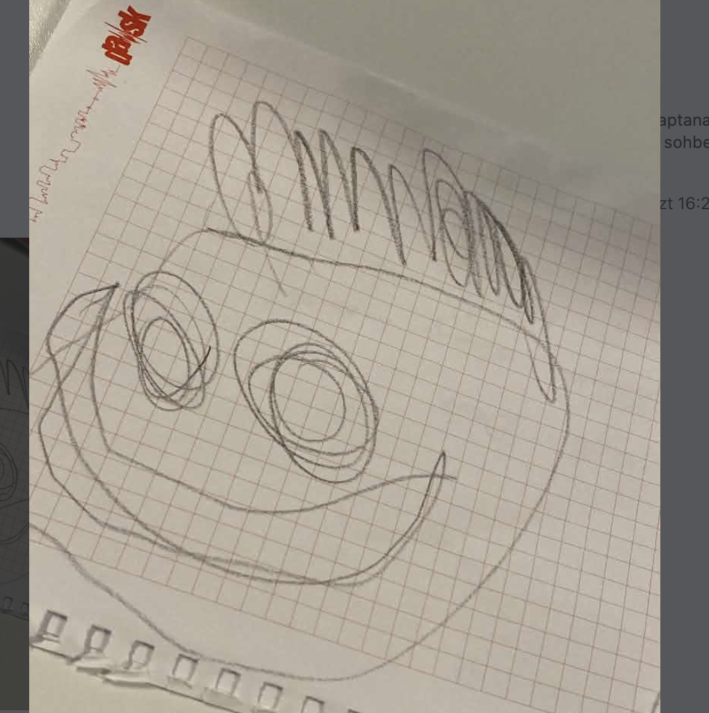 Kağıt üzerine çizilmiş bir yüz deseni
