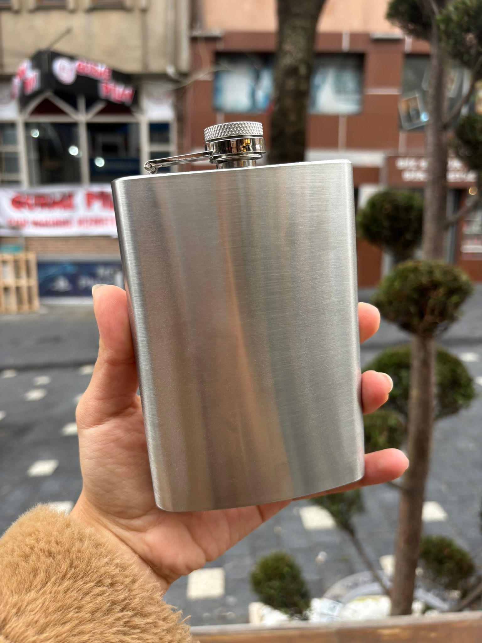  Gri Alkol Matarası 9 Oz