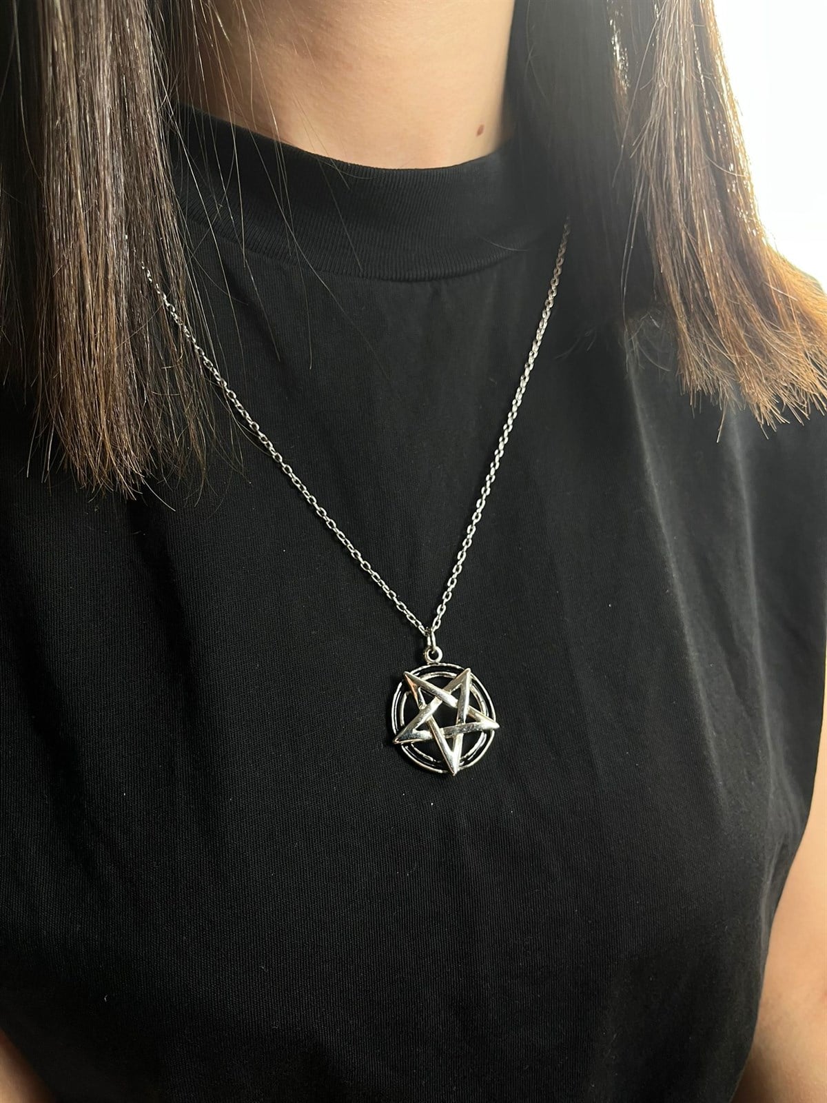  Pentagram Tasarım Zincir Kolye