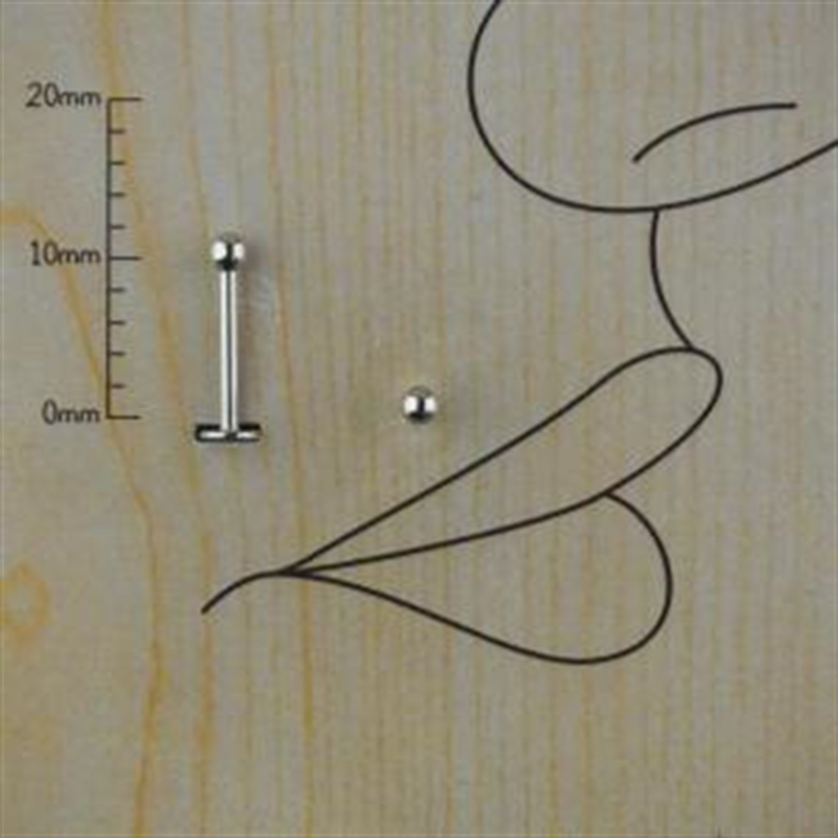 10mm Gri Çelik Düz Piercing